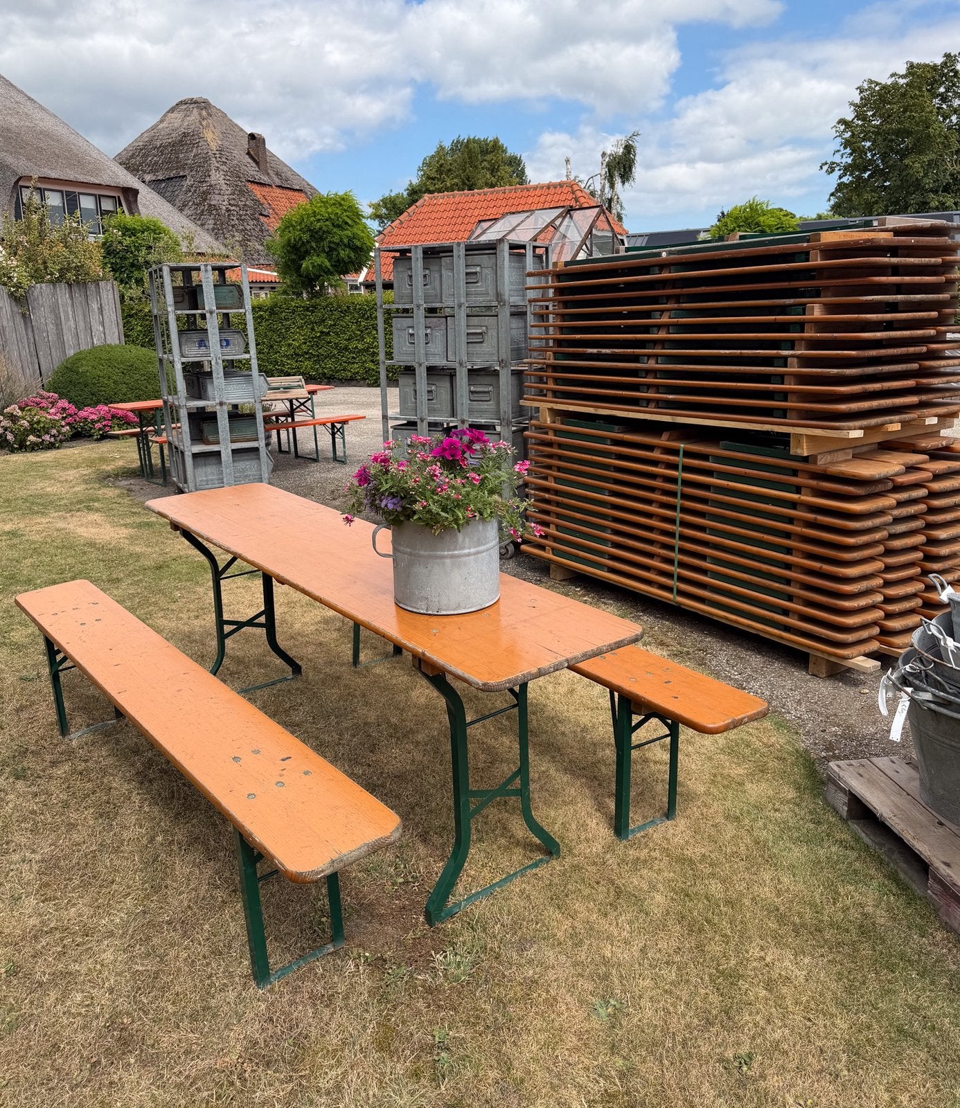 Bierset | Biertafel | Bierbank | Picknick tafel | Klapbank, Ophalen, Gebruikt, Inklapbaar, Rechthoekig