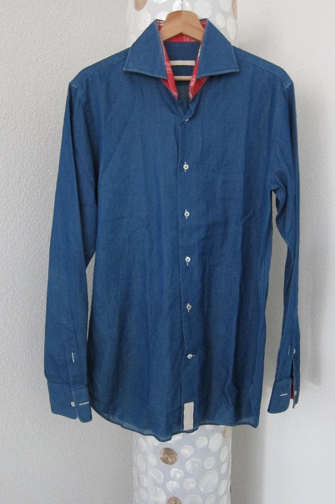 Artu napoli overhemd blauw 40, Blauw, Zo goed als nieuw, Artu Napoli, Schipluidenlaan 20 5035KJ Tilburg