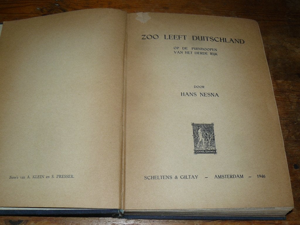 Zoo leeft Duitschland (reisverslag, 1945, Wo2), Europa, Ophalen of Verzenden, Hans Nesna, 20e eeuw of later