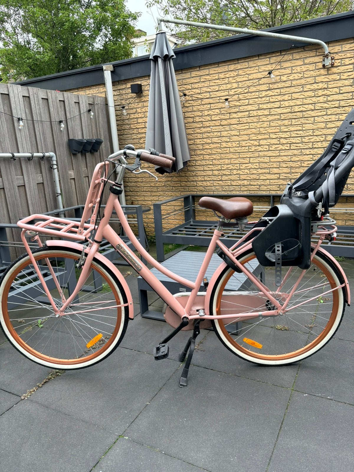 Popal dames fiets roze, Terugtraprem, Zo goed als nieuw, 0 zitjes, Ophalen