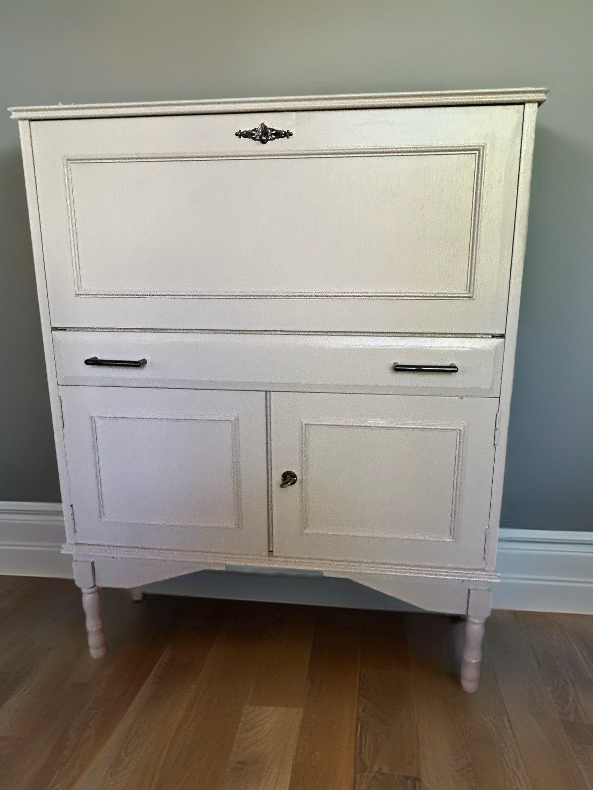 Gerestyled vintage drankkastje met wijnglazenhouder, Huis en Inrichting, Kasten | Overige, Ophalen, Gebruikt
