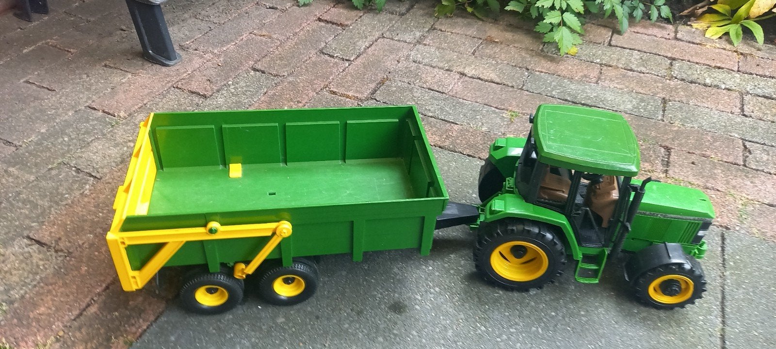 Bruder john deere 6400 met kar, Ophalen of Verzenden, Tractor of Landbouw