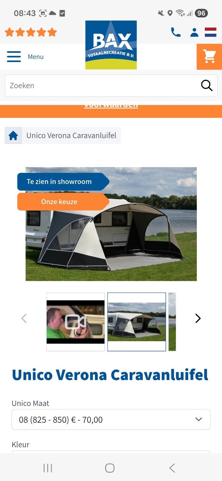 Unico Verona luife voortent en gaasfront in een., Caravans en Kamperen, Ophalen, Zo goed als nieuw