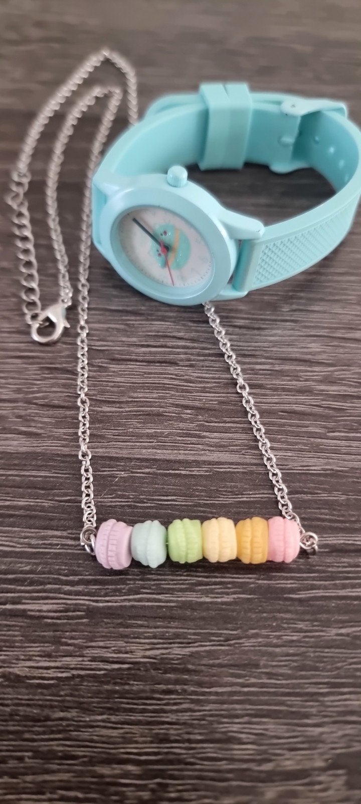 Regal/Kinder Horloge / Ketting met mini macaron., Ophalen of Verzenden, Overige kleuren, Meisje