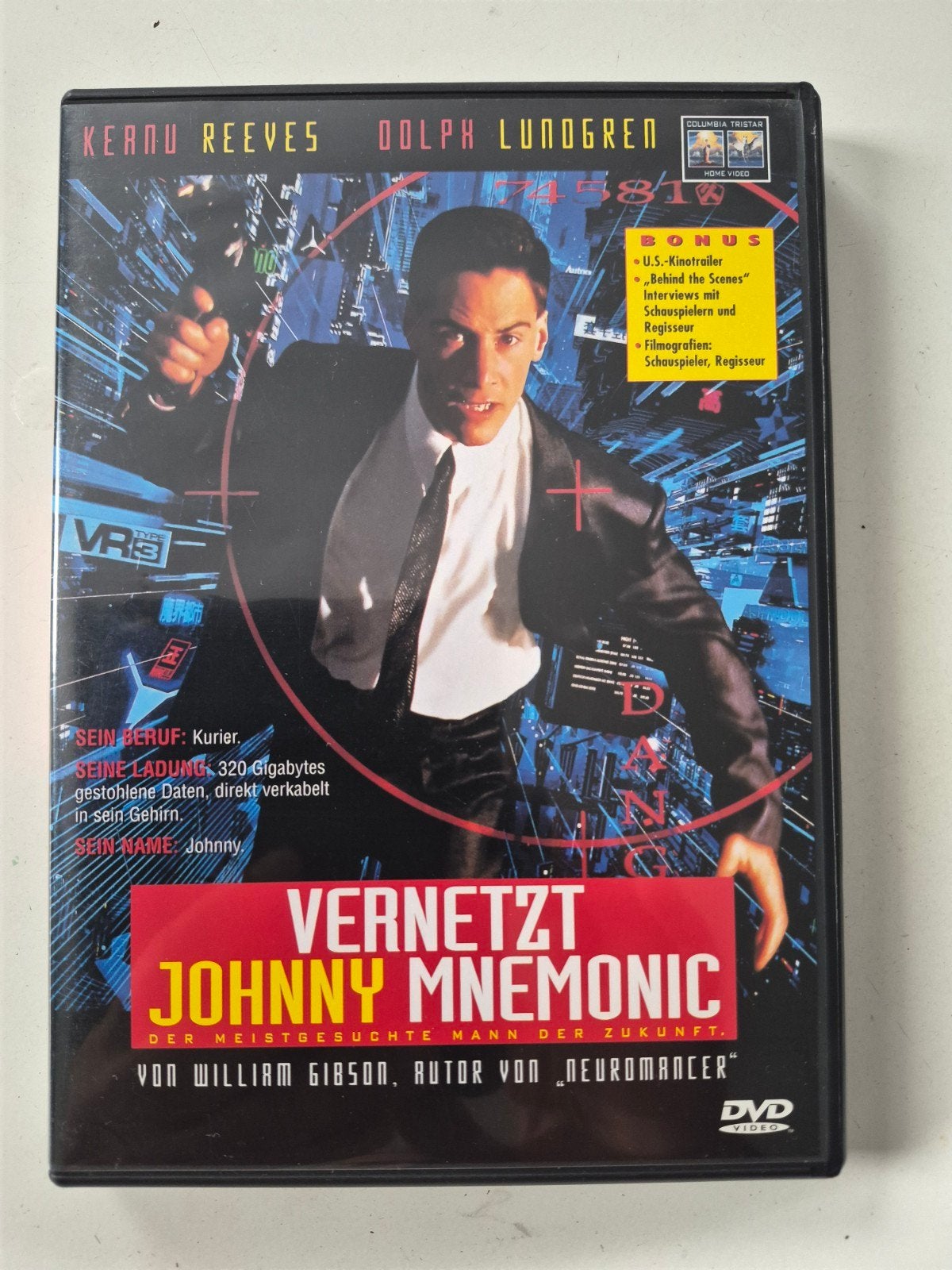 Johnny Mnemonic DVD - Keanu Reeves Sci-Fi Thriller, Vanaf 12 jaar, Ophalen of Verzenden, Zo goed als nieuw, Actiethriller