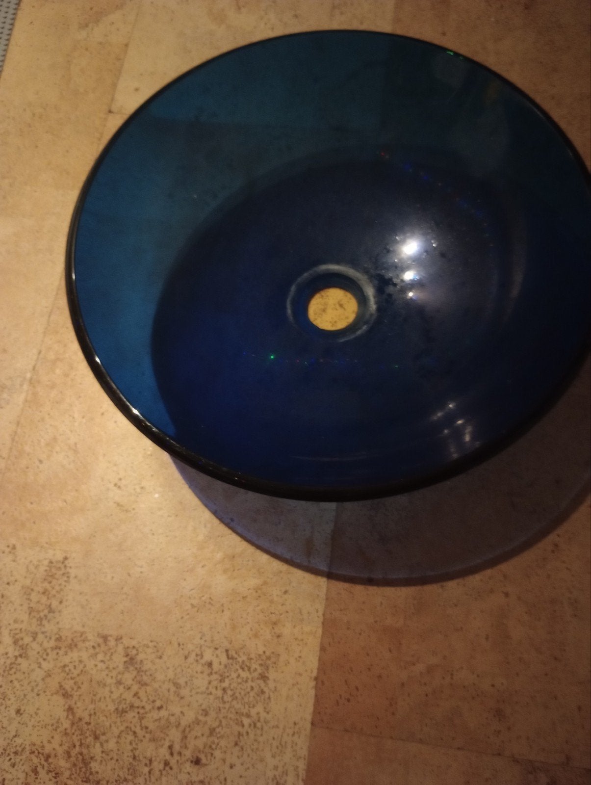 glazen blauwe waskom, Ophalen, Minder dan 50 cm, Gebruikt, Minder dan 25 cm