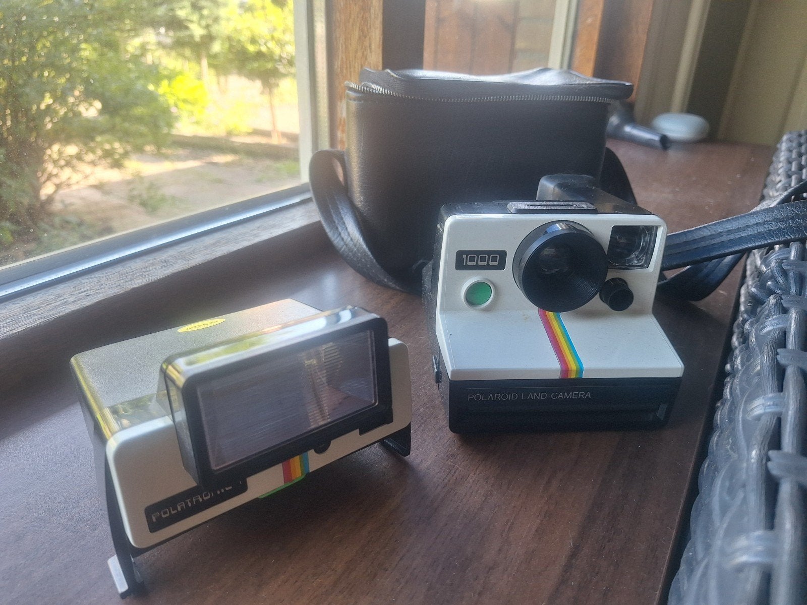 Polaroid Land Camera 1000 met Polatronic 1 flitser, Ophalen of Verzenden, Gebruikt, Polaroid, Polaroid