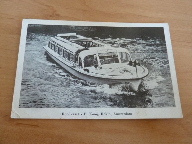Amsterdam circa 1950 Rondvaart P. Kooij Rokin, Ophalen of Verzenden, 1940 tot 1960, Ongelopen, Noord-Holland