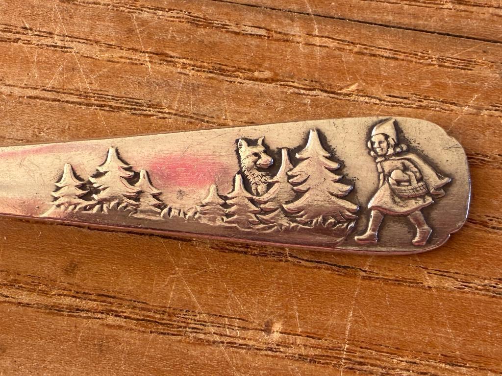 Vintage verzilverde kindervork vorkje Roodkapje - Gero GN 90, Ophalen of Verzenden