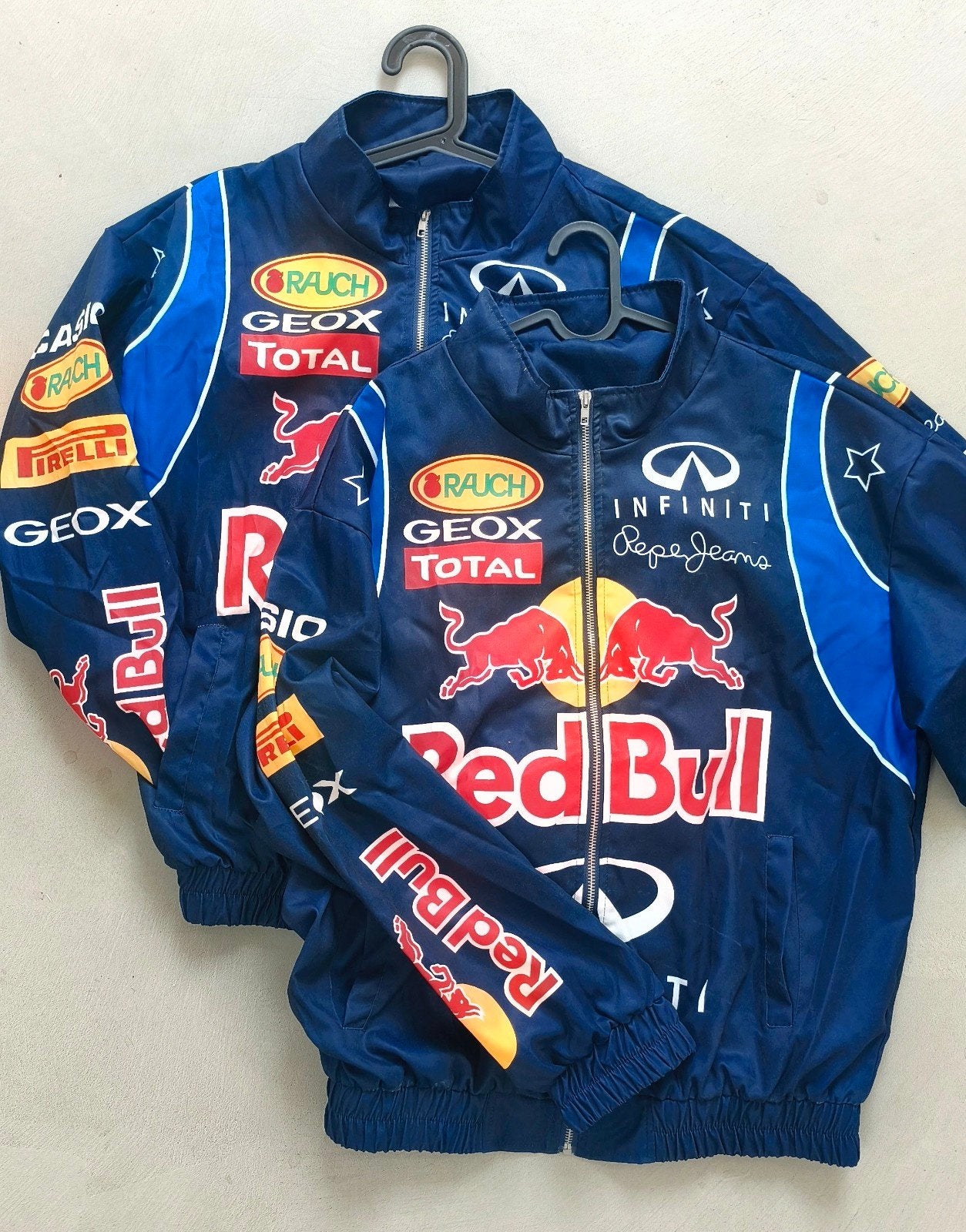Set van 2 vintage style Red Bull shirt jacks, Kleding | Heren, Ophalen of Verzenden, Maat 52/54 (L), Blauw