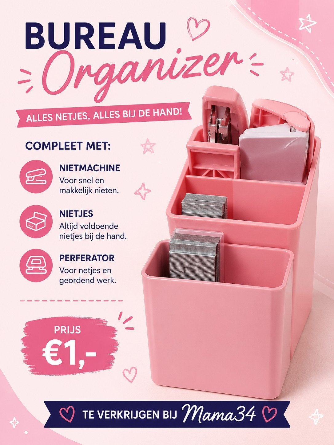 Buraue organizer, Ophalen, Nieuw