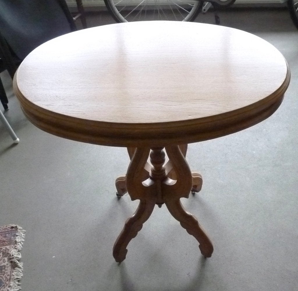 bijzettafel notenhout, Ophalen, Minder dan 55 cm, Gebruikt, Victoriaans