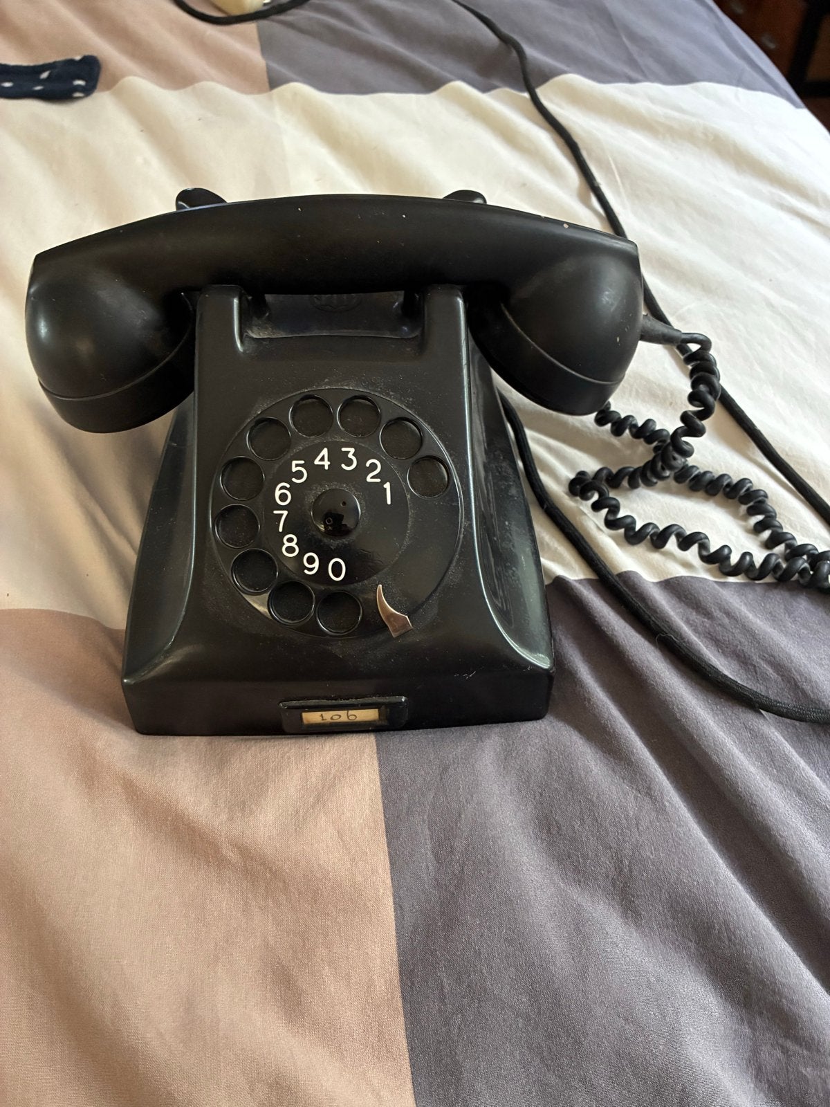 Vintage PTT Telefoon met Draaischijf - Zwart (JUL 56), Telecommunicatie, Ophalen of Verzenden, Gebruikt