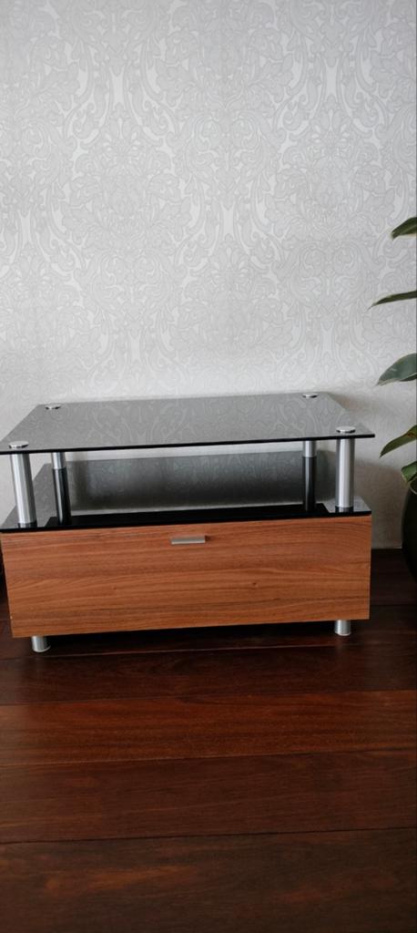 Amerikaanse noten fineer tv stereo meubel zwaar model, Ophalen, 25 tot 50 cm, Glas, Minder dan 100 cm