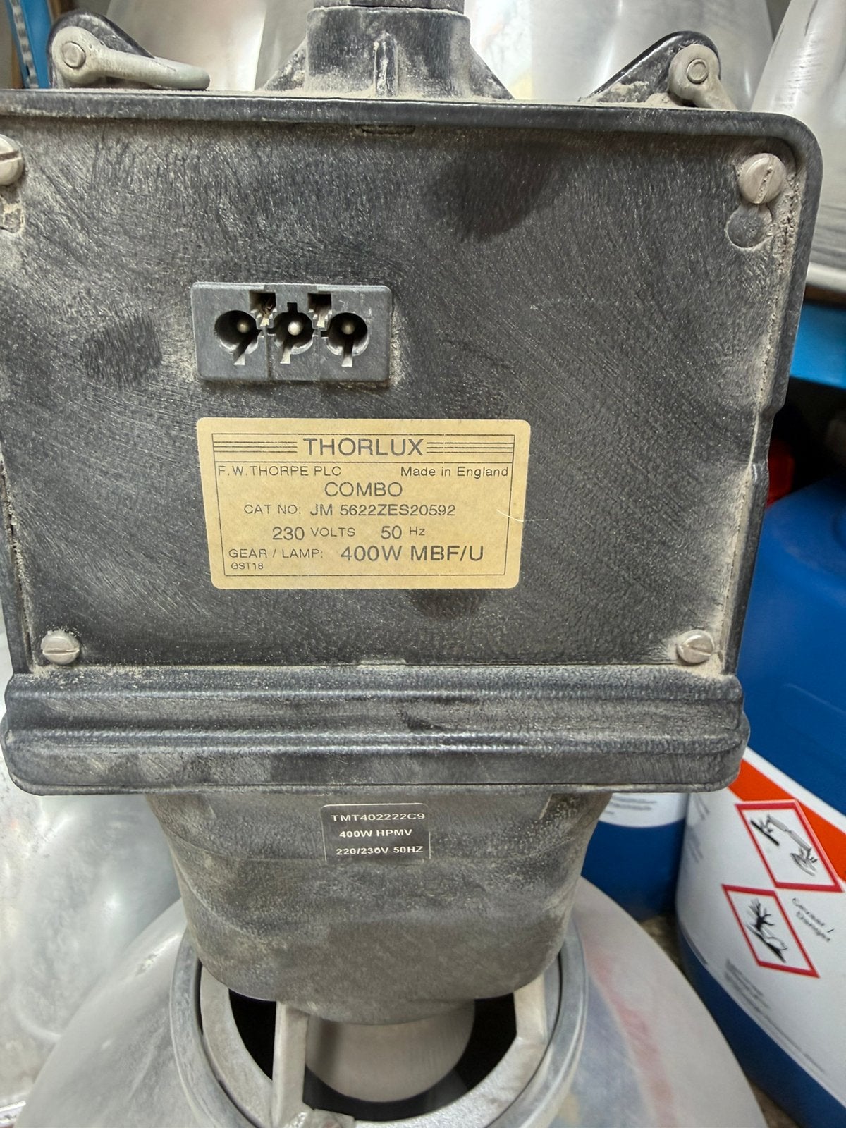 Vintage Industriële Thorlux Hallenlampen / 400W – Werkend, Ophalen, Zo goed als nieuw, Afzuiger