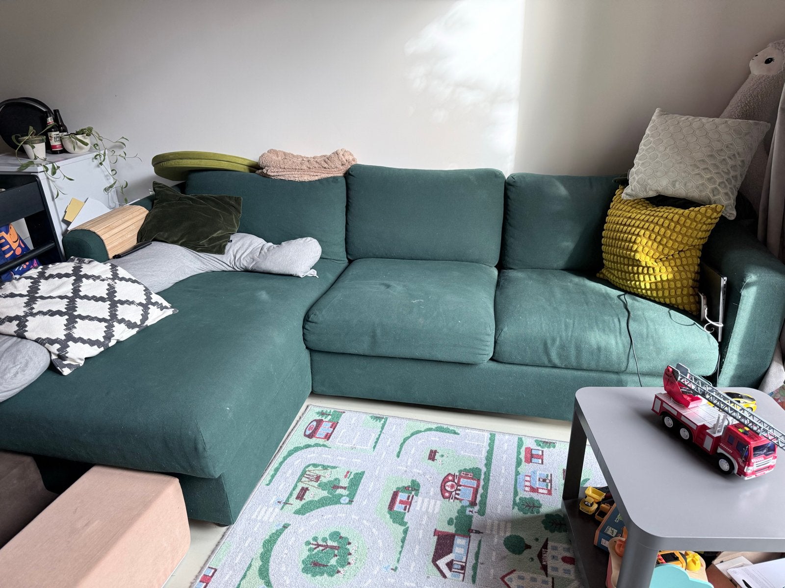 Give away: IKEA VIMLE Hoekbank met chaise longue, Ophalen, 250 tot 300 cm, Gebruikt, Hoekbank