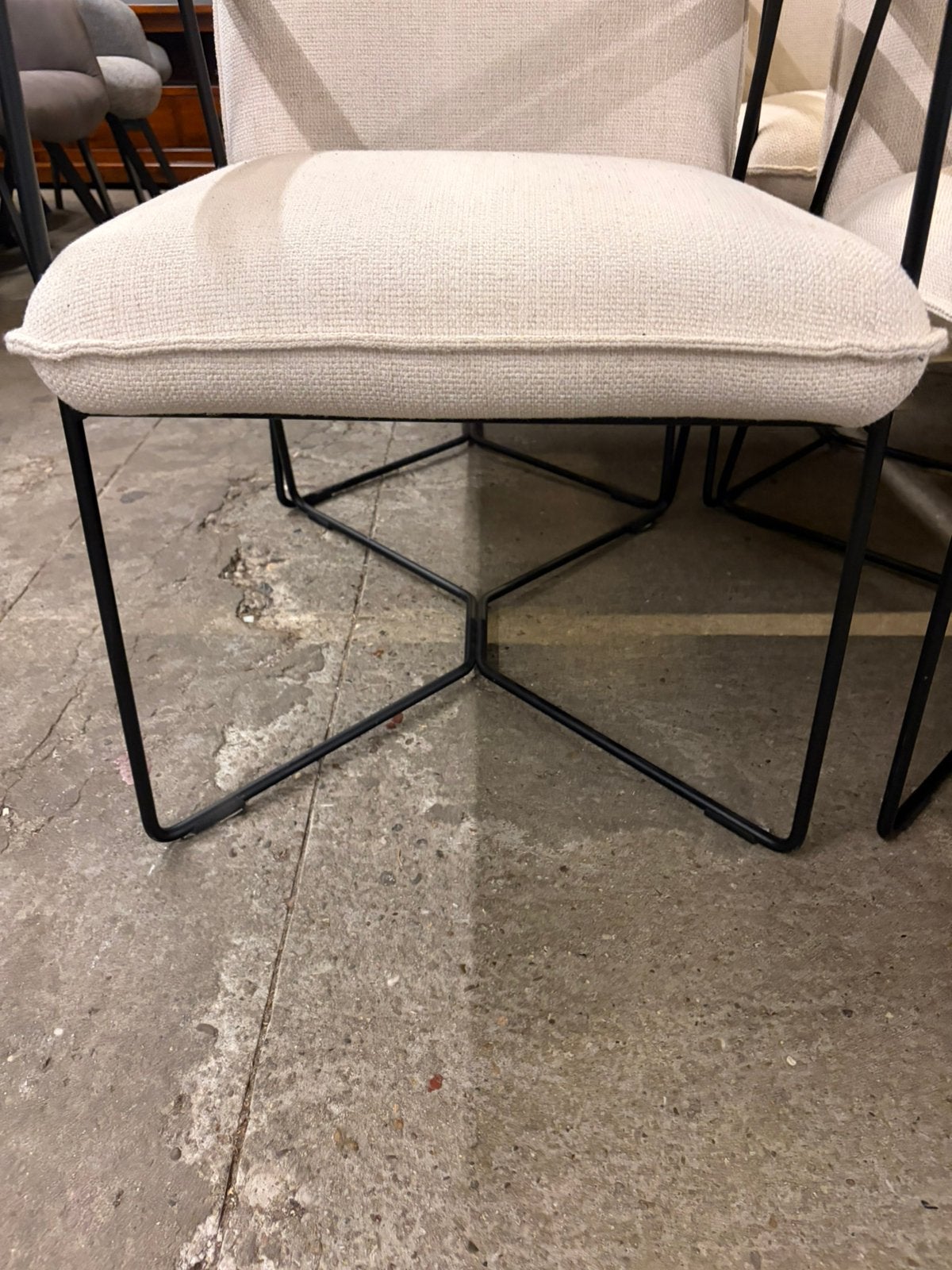4 creme witte eetkamerstoelen met armleuning, Ophalen, ., Wit, .