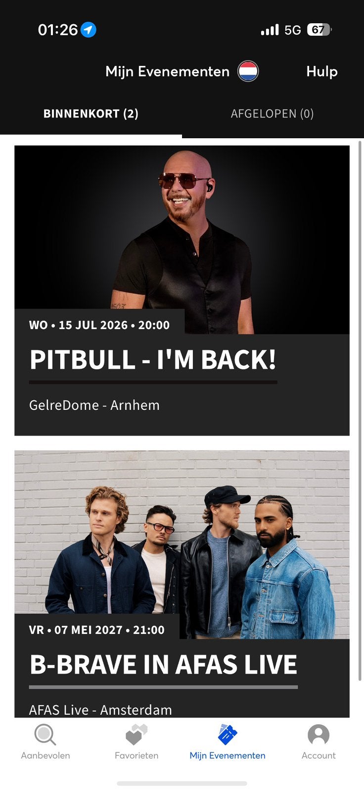 Pitbull concert Gelredome 2st, Twee personen, Juli
