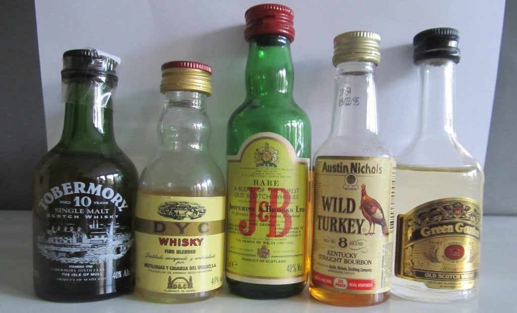 whisky miniatuurflesjes   5 stuks, Ophalen of Verzenden