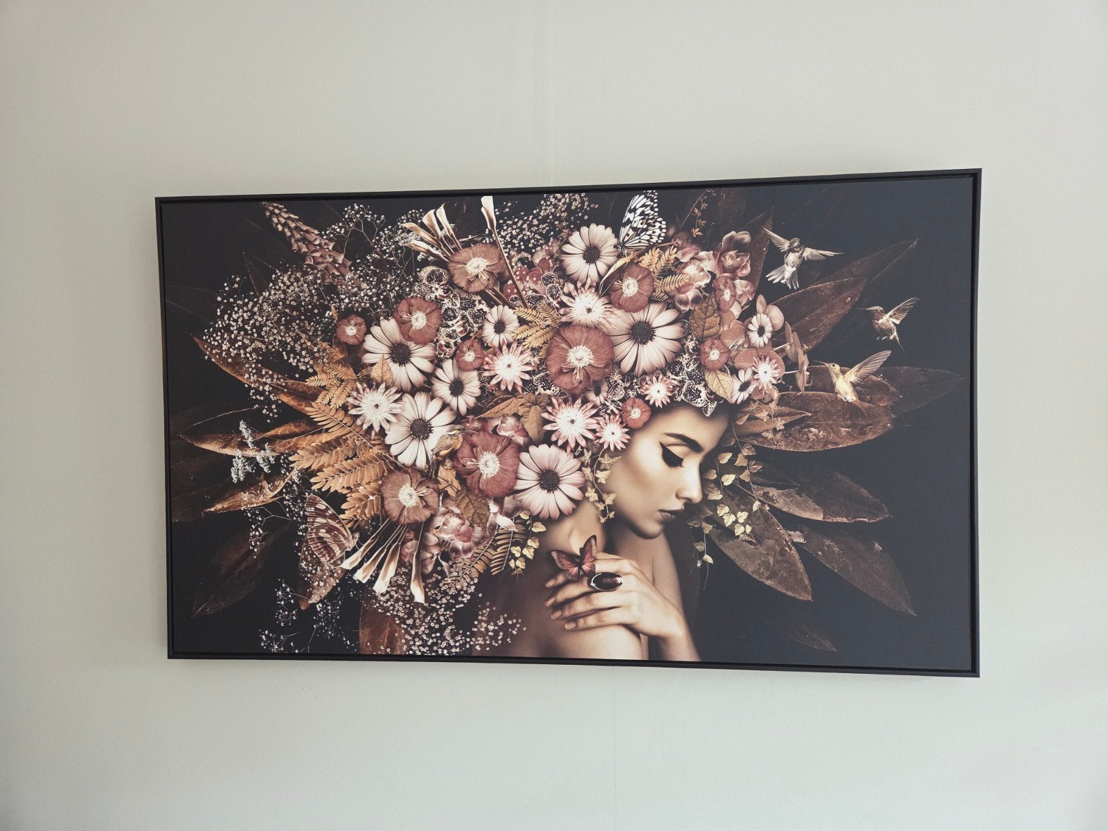 Schilderij vrouw met bloemen 11870, Antiek en Kunst, Ophalen