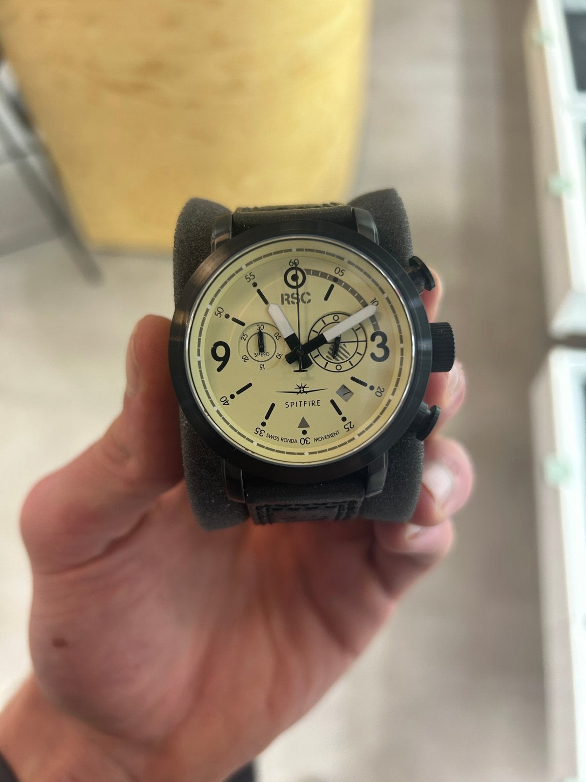 RSC Spitfire Mk IX Chronograph, Overige merken, Overige materialen, Leer, Polshorloge