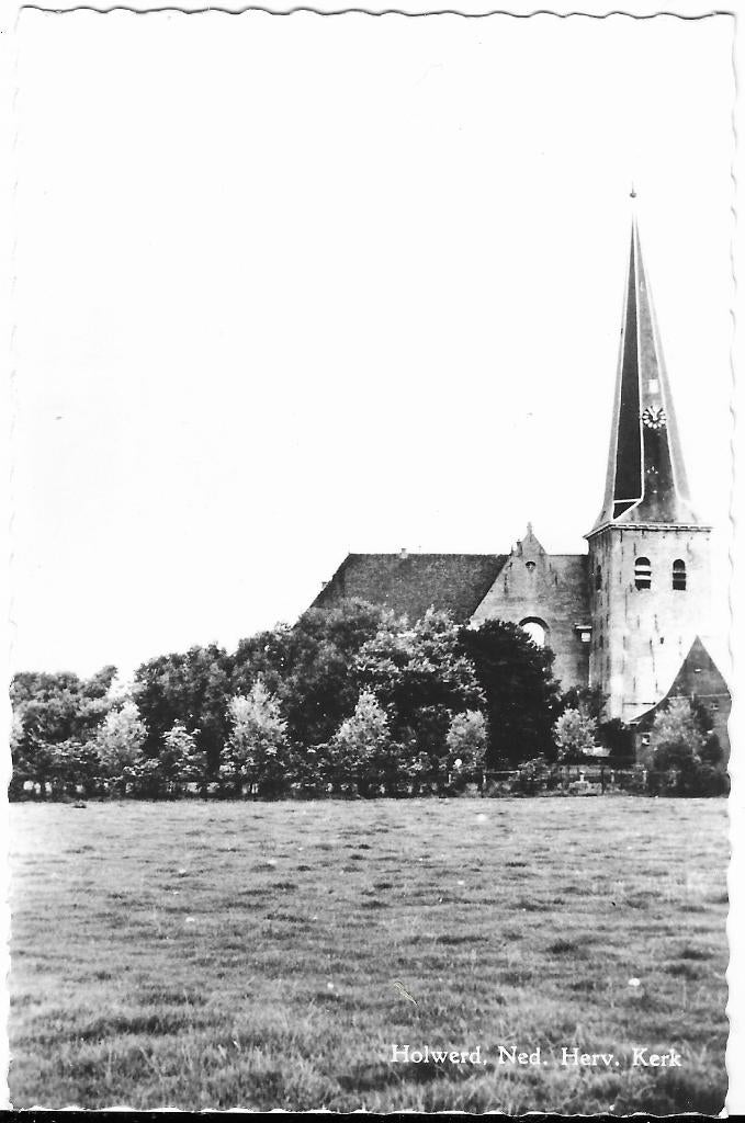 Holwerd, Ned. Herv. kerk, klok, toren, Verzenden, 1960 tot 1980, Ongelopen, Friesland