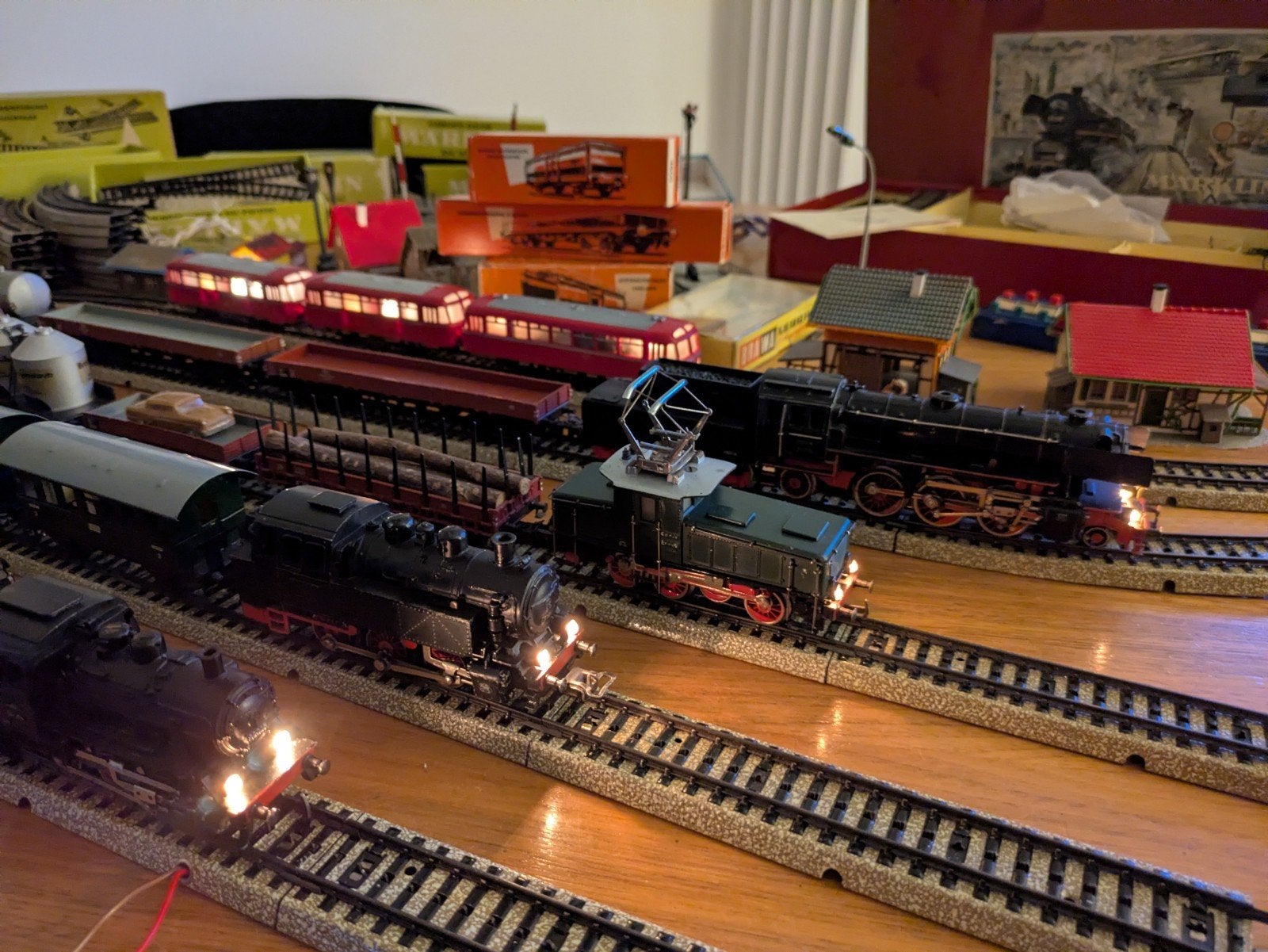 oude marklin set, 5 locomotieven, wagens, rails, 60-er jaren, Wisselstroom, Gebruikt, Ophalen of Verzenden, Analoog