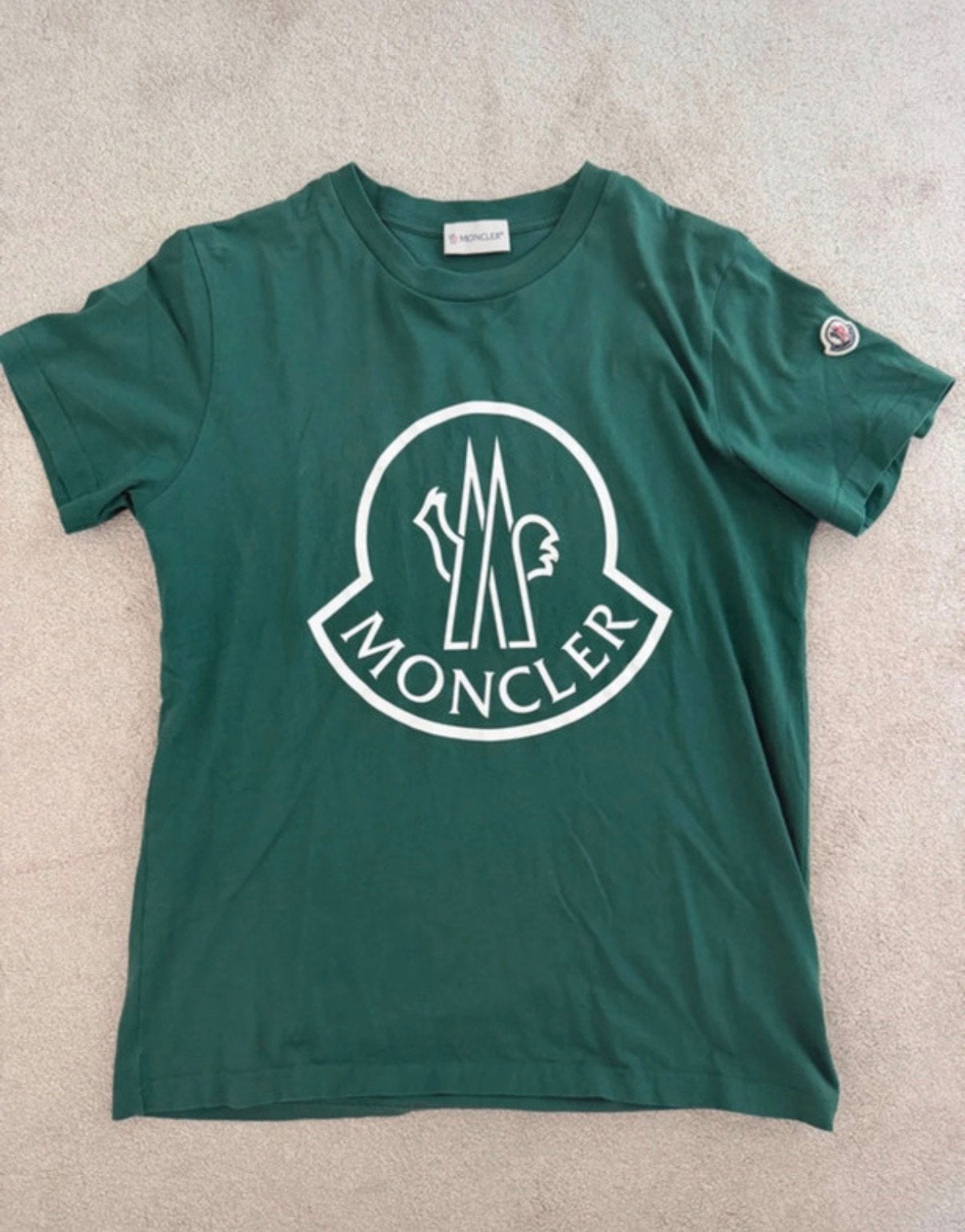 Moncler shirt jongens groen maat 14 (maat 164), Ophalen of Verzenden, Zo goed als nieuw, Jongen, Shirt of Longsleeve