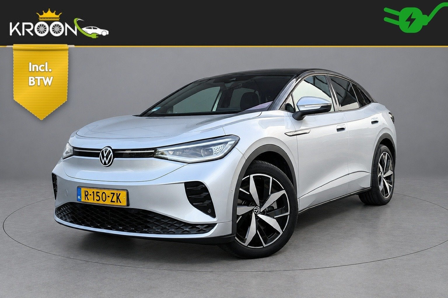 Volkswagen ID.5 GTX 77kWh SOH 89% Trekhaak (bj 2022), Dealer onderhouden, Zwart, Met garantie (alle), Leder en Stof