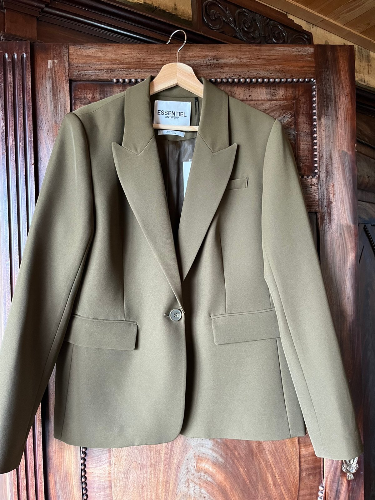 Blazer van Essentiel Antwerp, Kleding | Dames, Jasjes, Kostuums en Pakken, Verzenden, Nieuw, Maat 38/40 (M), Bruin