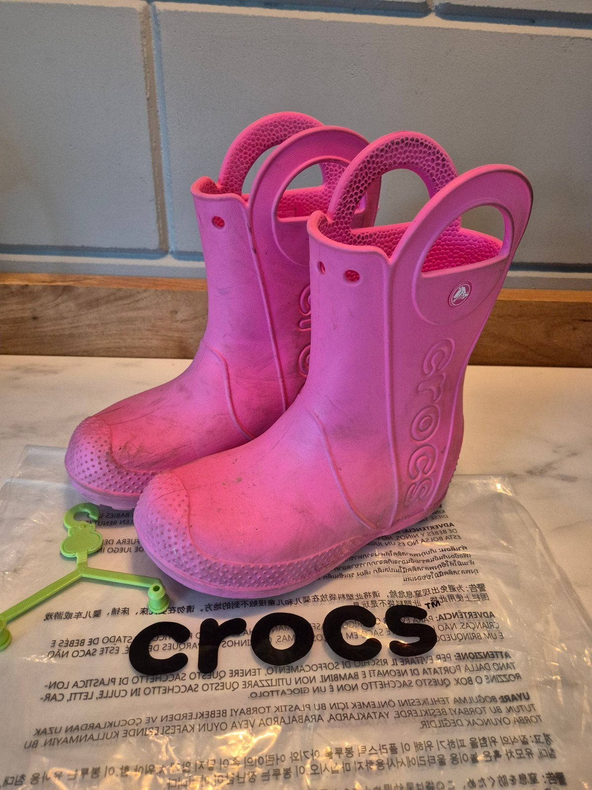Roze Crocs laarzen maat 30, Ophalen, Gebruikt, Crocs, Meisje
