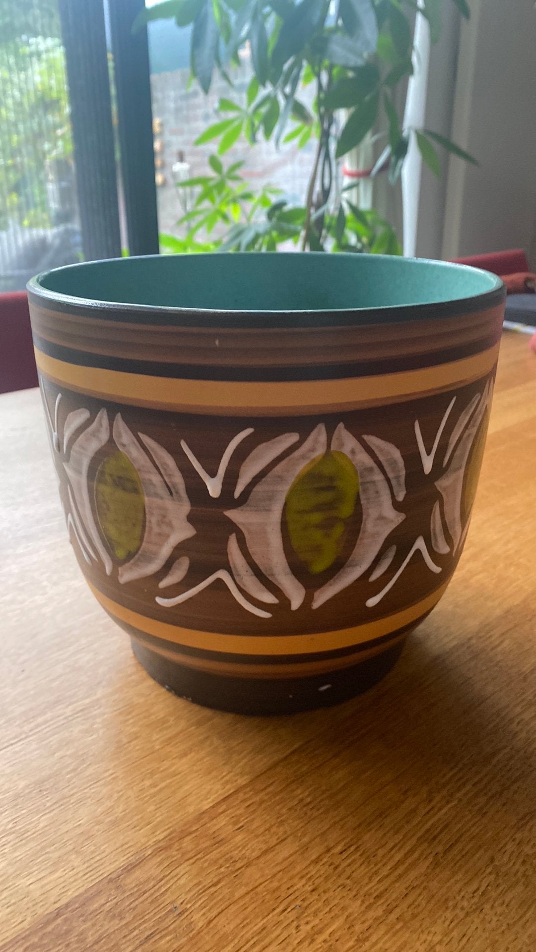 Vintage bloempot, Tuin en Terras, Bloempotten, Ophalen, Rond, Zo goed als nieuw, Aardewerk