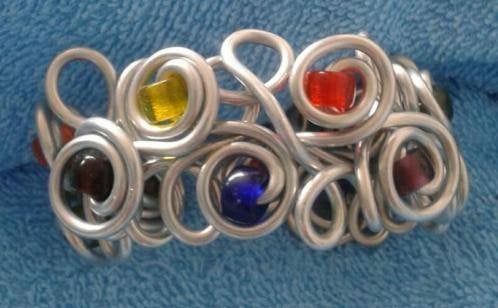 Armband kleurrijk past altijd, Ophalen of Verzenden, Zo goed als nieuw, Zilver