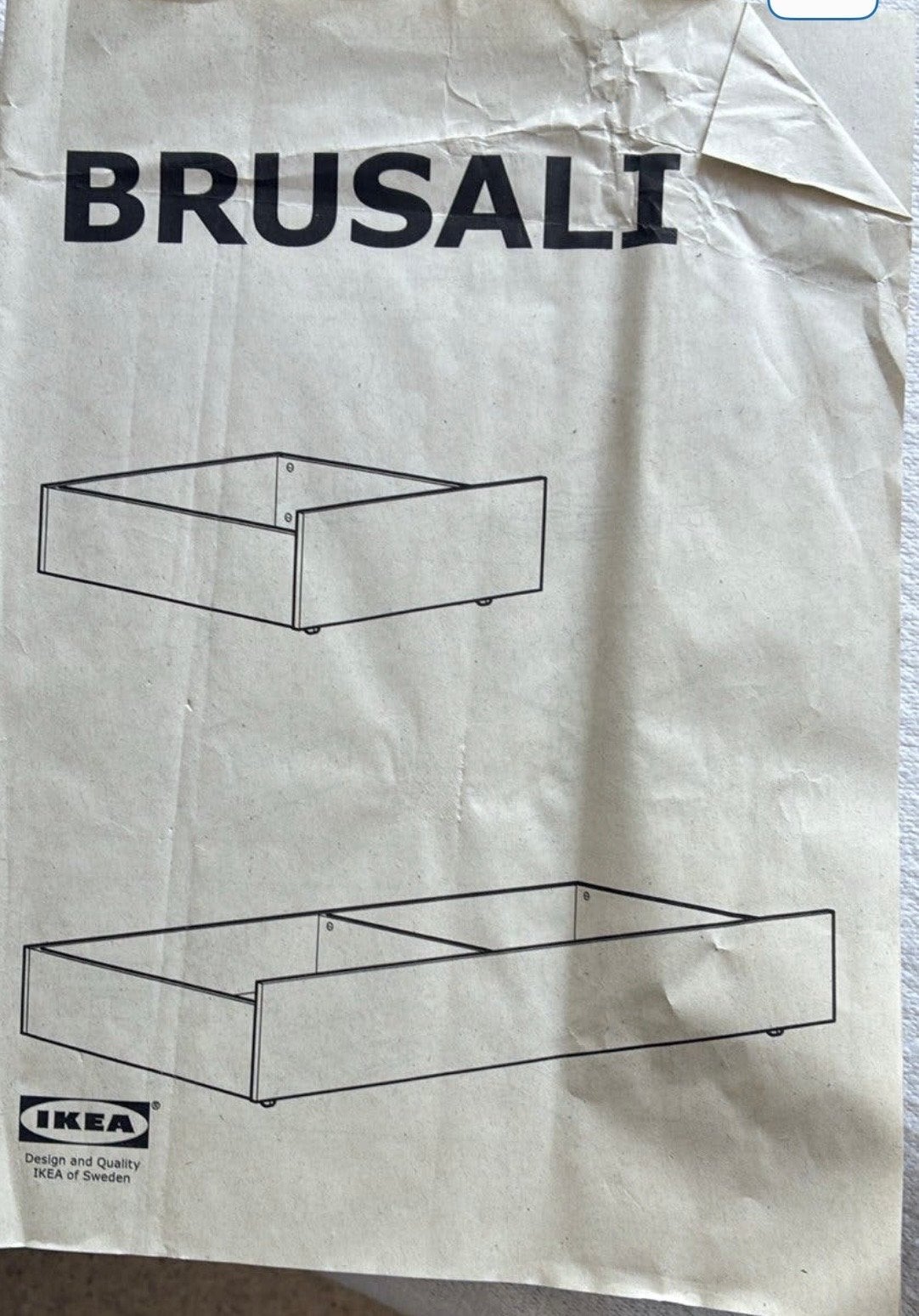 IKEA BRUSALI lades onder bed - nieuw in doos, Ophalen, Wit, Overige maten, Hout