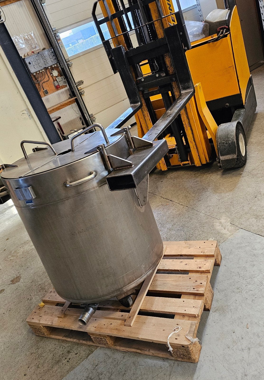 Dubbelwandig RVS mengketel, ca. 375 Ltr. verrijdbare Ketel, Ophalen of Verzenden