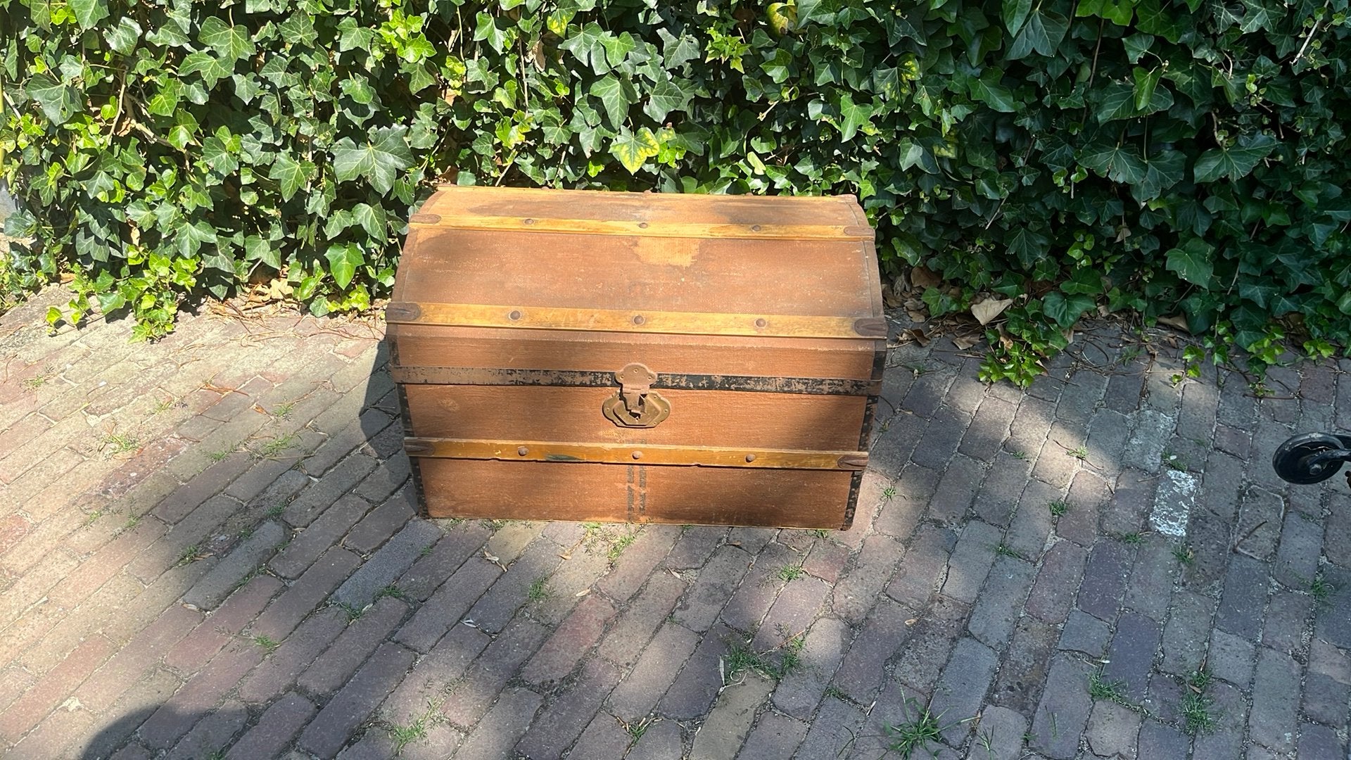 Vintage dekenkist/ oude antieke kist, Ophalen, Zo goed als nieuw, 50 tot 100 cm, Minder dan 50 cm