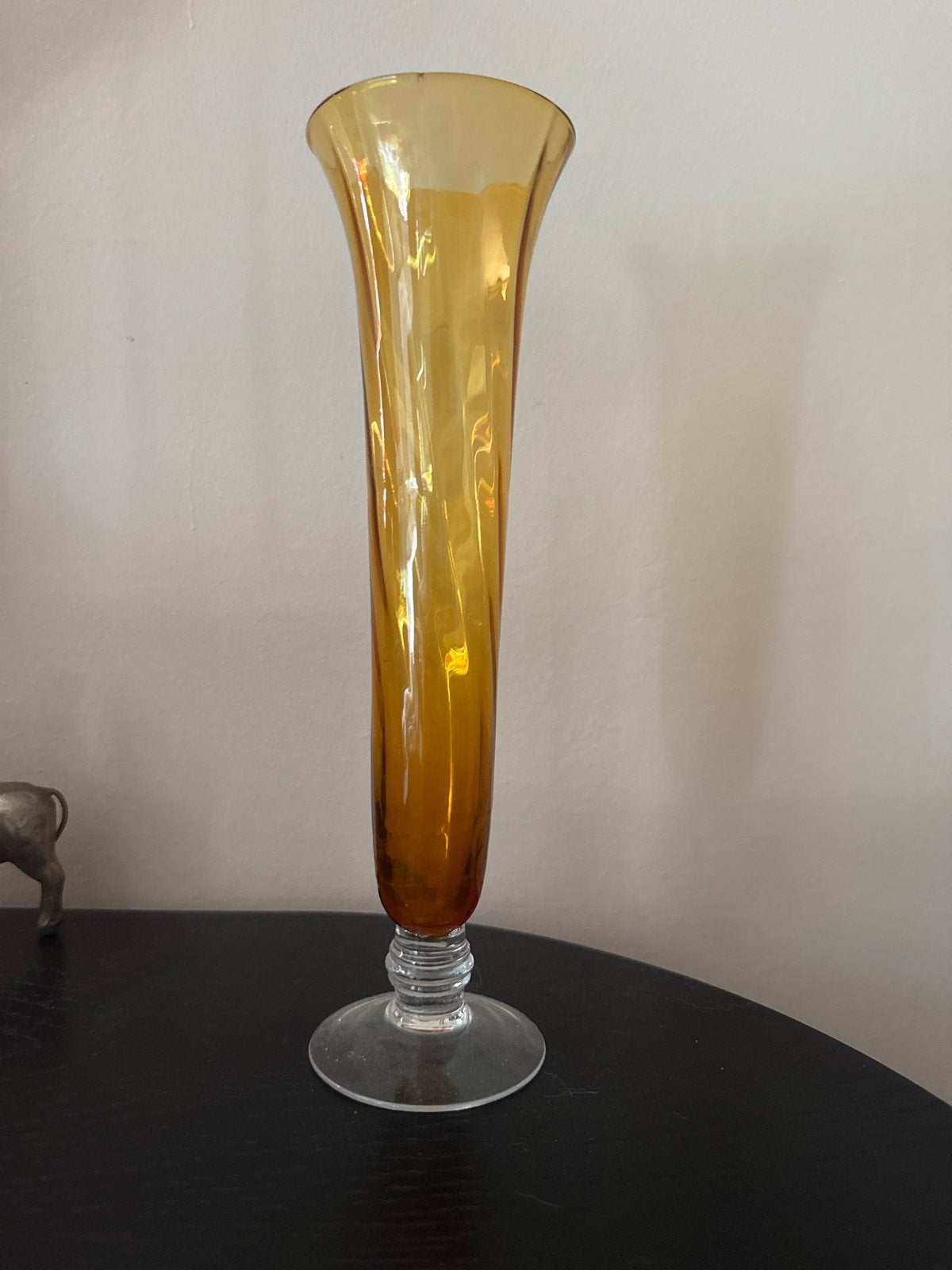 Empoli Glaswerk Vaas - Amberkleurig, Ophalen of Verzenden