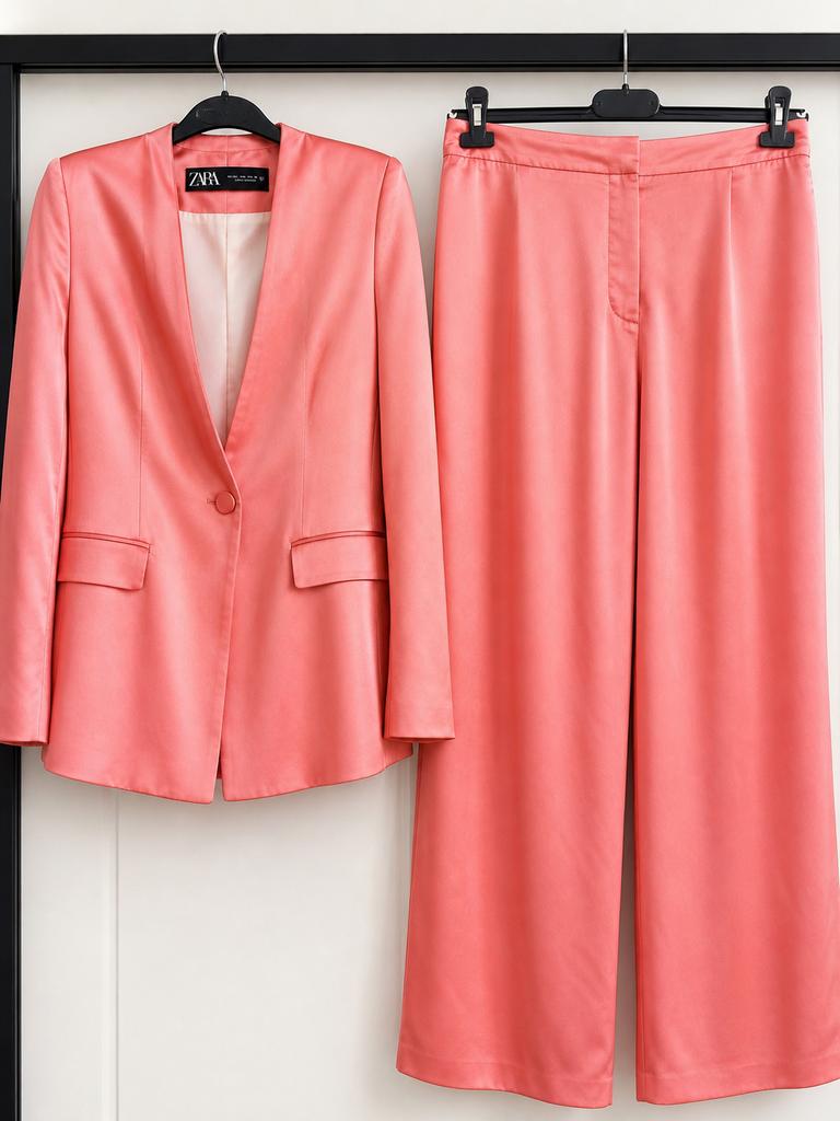 Zara pak set dames M – blazer + wide leg broek, Kleding | Dames, Maat 38/40 (M), Kostuum of Pak, Verzenden, Zo goed als nieuw