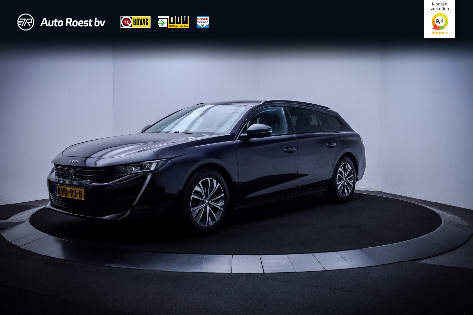Peugeot 508 SW 1.2T Aut. ALLURE PACK LANE.ASS | ADAPTIEF CC, Gebruikt, Zwart, 1199 cc, Blauw