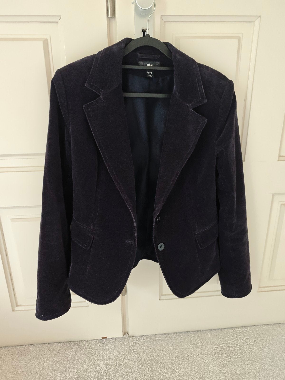 Blauwe ribcord blazer, maat 38, Kleding | Dames, Verzenden, Zo goed als nieuw, Maat 38/40 (M), Blauw