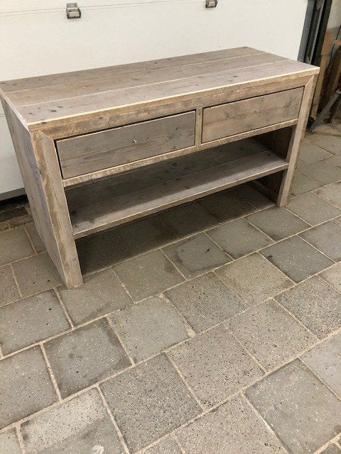 badmeubel van gebr steigerhout, Ophalen, 150 tot 200 cm, Nieuw, Minder dan 100 cm