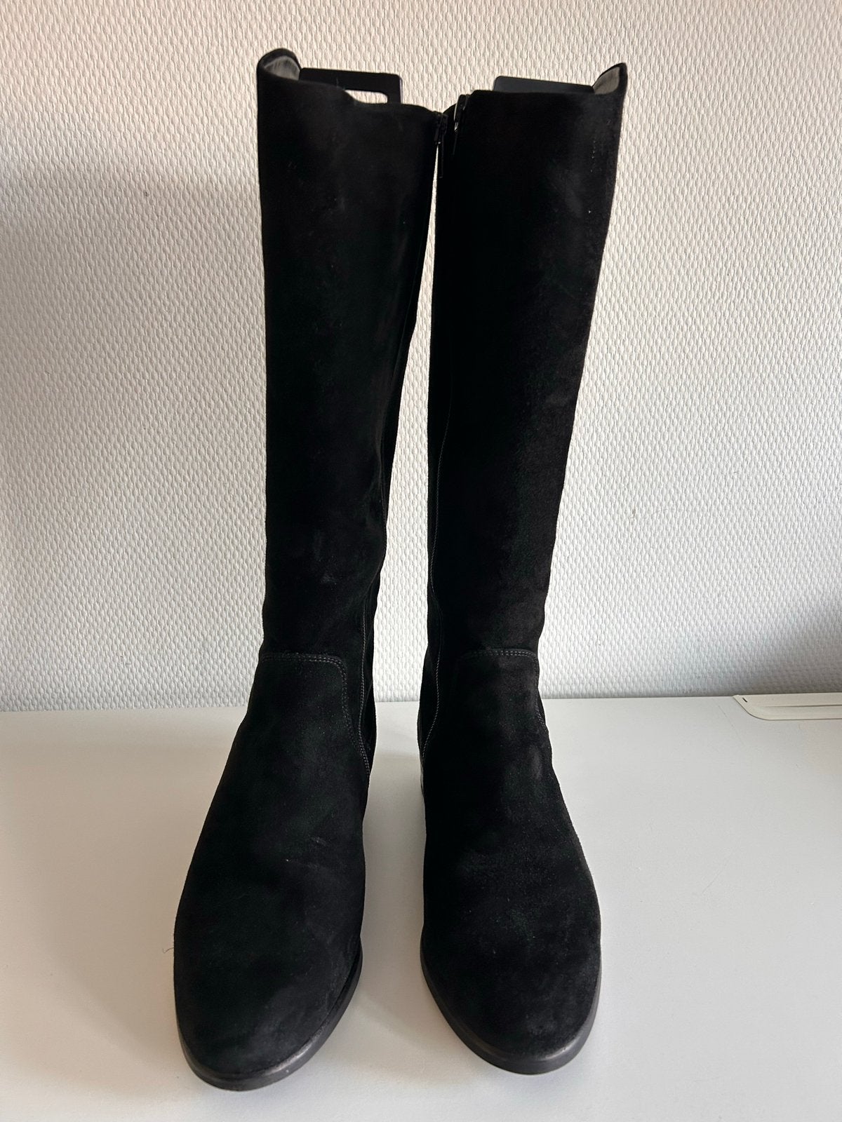 Hassia Laarzen suede Zwart - Maat 38 , wijdte H, Hoge laarzen, Zwart, Ophalen of Verzenden, Zo goed als nieuw