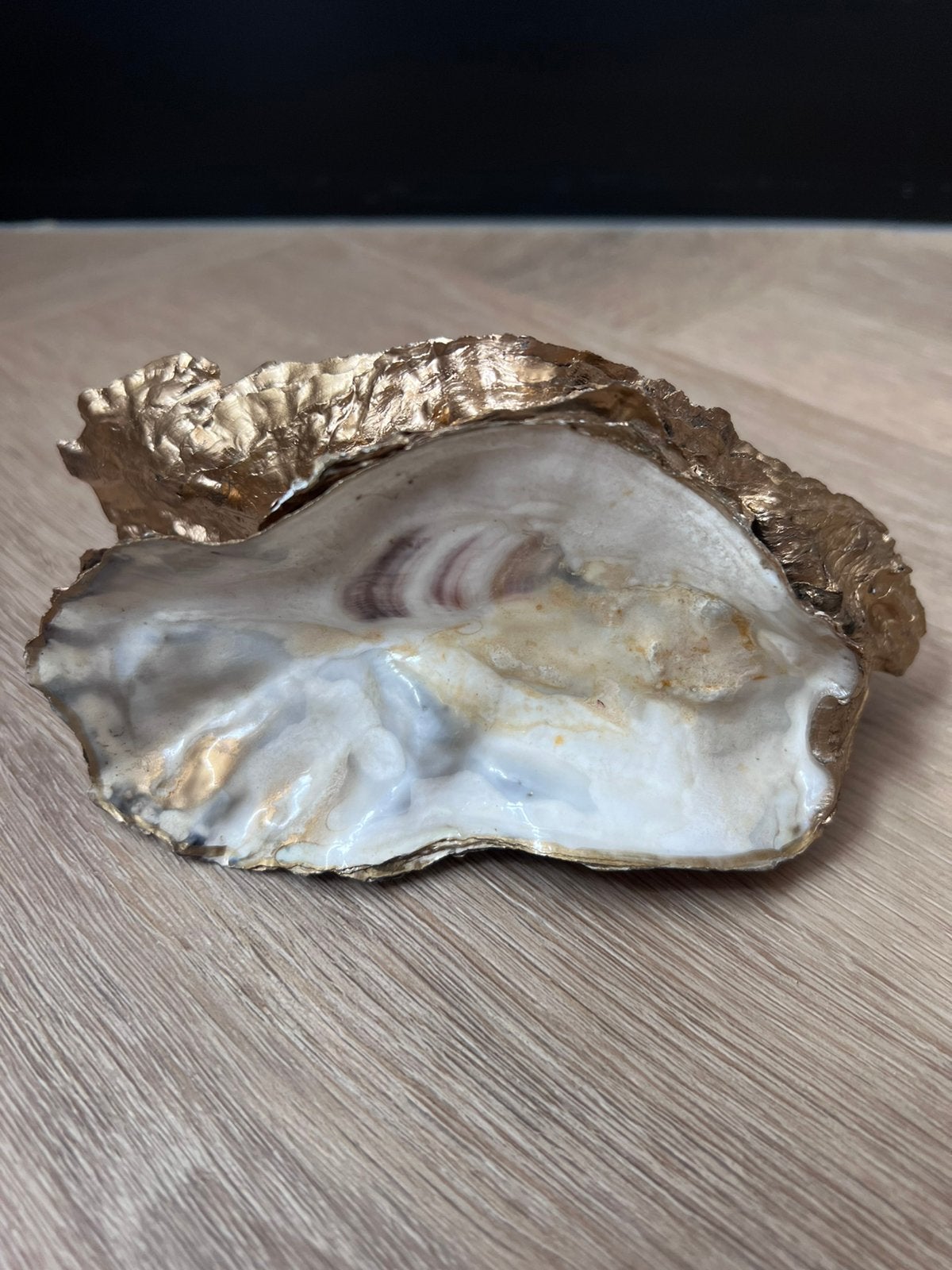 Dubbele oesterschelp decoratie, Verzamelen, Ophalen of Verzenden, Schelp(en)