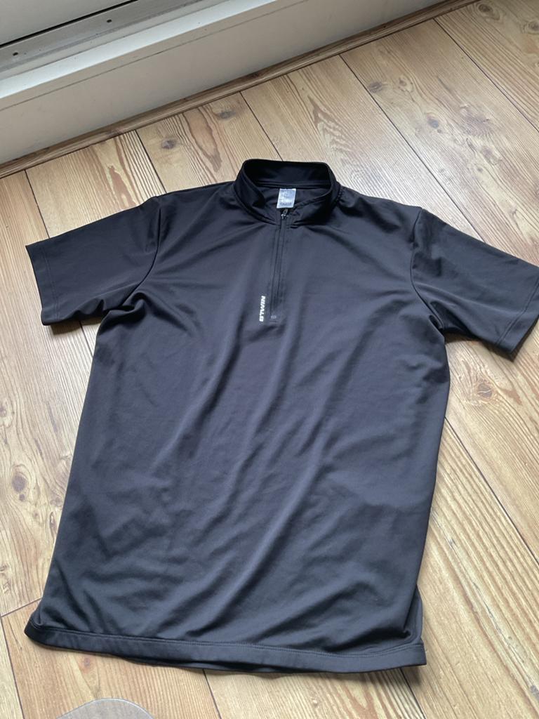 Zwart wielrenshirt B'TWIN Decathlon - Maat L, Ophalen of Verzenden, Gebruikt, Kleding
