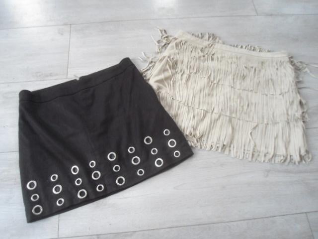 SETVOORDEEL! Mexx & Stradivarius; 2x Suede-look rokje; 40, Maat 38/40 (M), Mexx, Beige, Ophalen of Verzenden