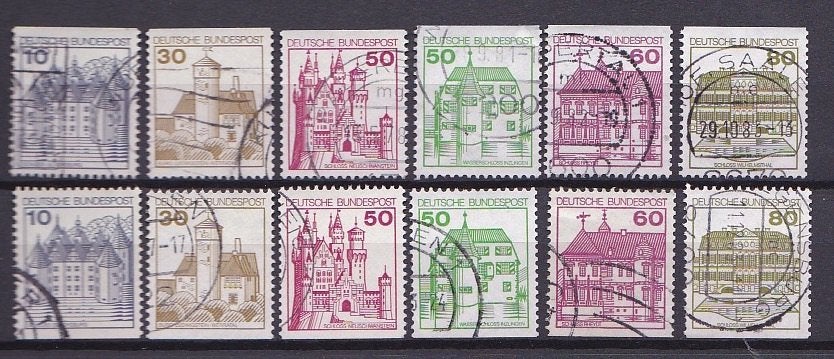 Duitsland setje Burchten und Schlösser C = D, Ophalen of Verzenden, BRD, Gestempeld