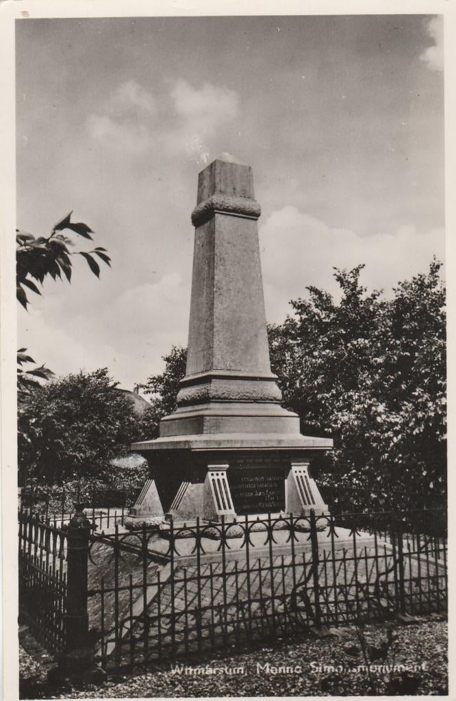 witmarsum- menno simo monument, Ophalen of Verzenden, 1940 tot 1960, Friesland