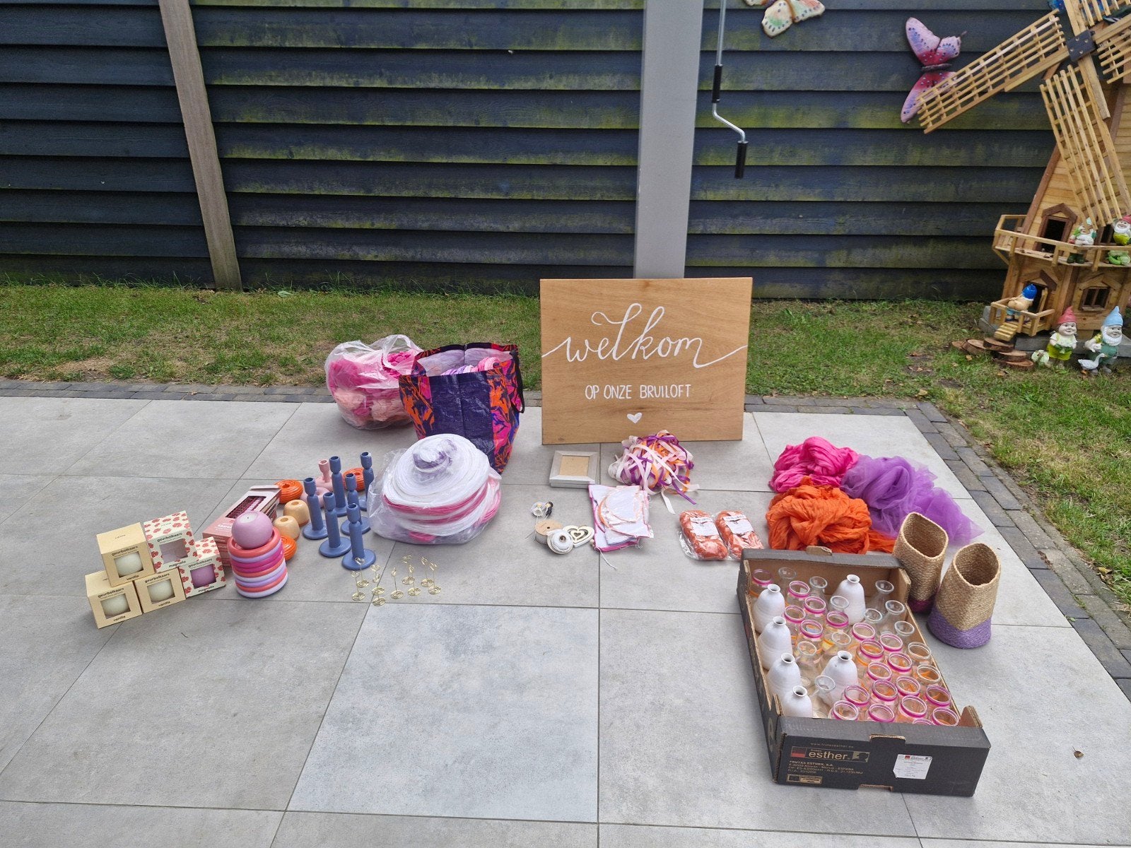 Diverse decoratie voor bruiloft of feest, Ophalen, Gebruikt, Meerkleurig, Overige materialen