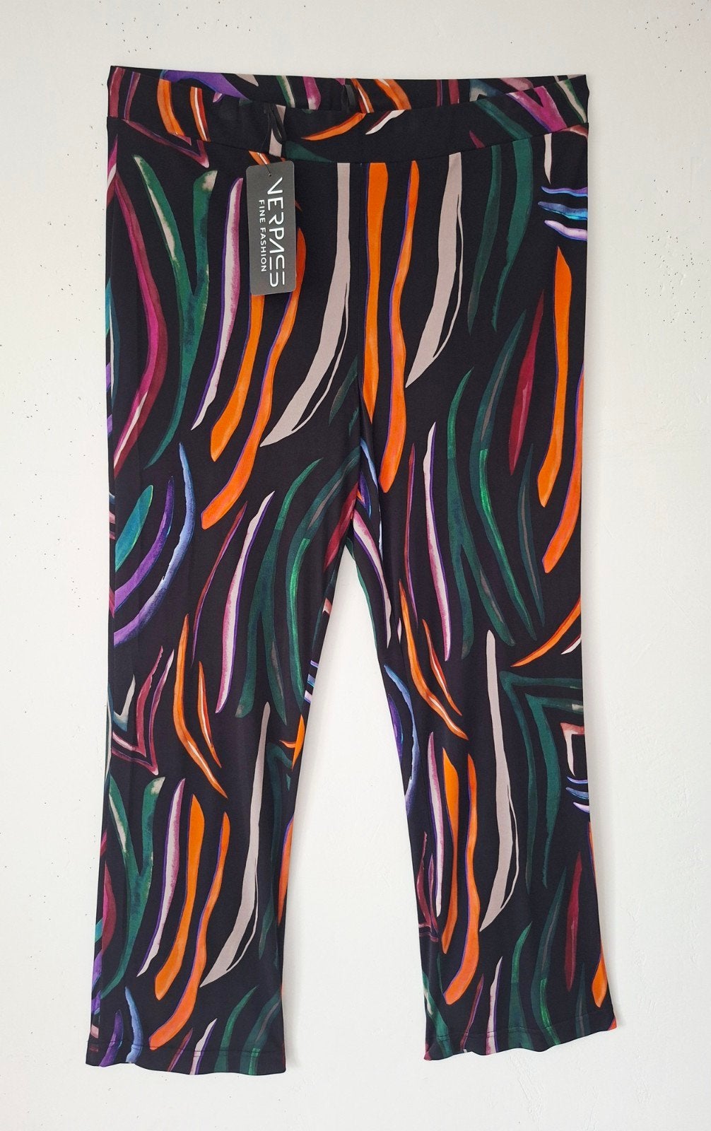 Nieuwe Zwarte/Multicolour Slinky Verpass Broek Mt 46/48, Verpass, Meerkleurig, Nieuw, Ophalen of Verzenden