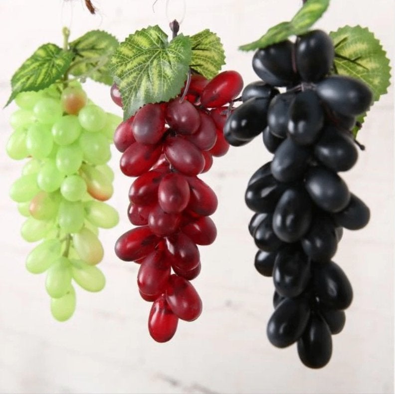 Kunst Druiventros 17cm Nep Sier Fruit Voedsel Druif Druiven, Verzenden, Nieuw